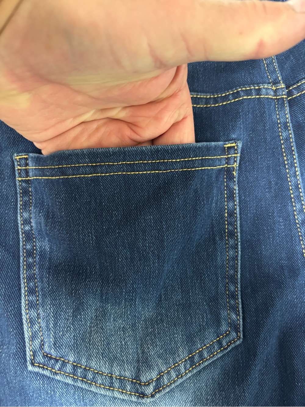 HALARA Navy Jeans with Gold Stitching - Picture 11 of 14